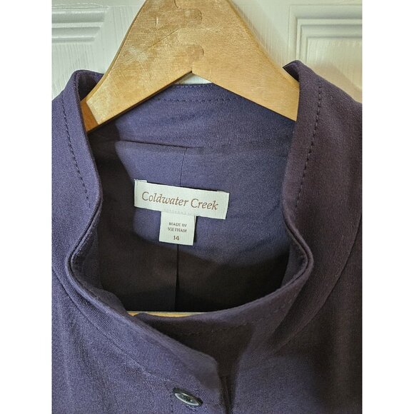 COLDWATER CREEK blazer jacket Coat Purple Vintage lightweight Size14 - Picture 2 of 5